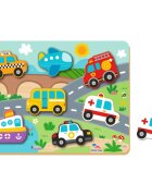 2Kids Toys Shape Puzzles interaktív formaberakó játék Traffic 12m+ 8 db