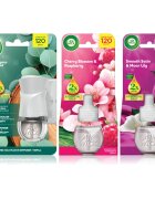 Air Wick Cherry Blossom & Rasberry Blue Eucalyptus & Cedarwood Essential Oils Smooth Satin & Moon Li légfrissítő