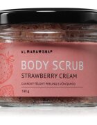 Almara Soap Body Scrub cukros test peeling narancsbőrre illattal Strawberry Cream 180 g