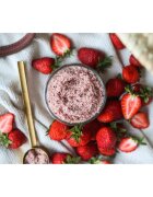 Almara Soap Body Scrub cukros test peeling narancsbőrre illattal Strawberry Cream 180 g
