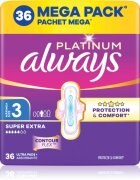 Always Platinum Super Extra Size 3 egészségügyi betétek szárnyakkal 36 db