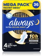 Always Ultra Secure Night Size 4 egészségügyi betétek éjszakára 36 db