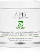 Apis Natural Cosmetics Acne-Stop Professional tisztító és lágyító maszk az aknéra hajlamos zsíros bőrre 200 g