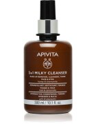Apivita Cleansing Milk Face & Eyes tisztító tej 3 in 1 az arcra és a szemekre 300 ml