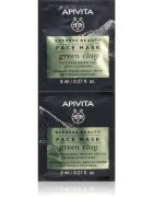 Apivita Express Beauty Cleansing Face Mask Green Clay tisztító és kisimító arcmaszk zöld agyaggal 2x8 ml