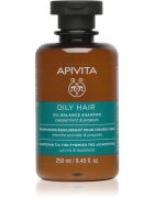 Apivita Oily Hair Oil Balance Shampoo mélyen tisztító sampon a zsíros fejbőrre az erős és fénylő hajért 250 ml