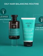 Apivita Oily Hair Oil Balance Shampoo mélyen tisztító sampon a zsíros fejbőrre az erős és fénylő hajért 250 ml