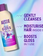 Aussie Oh My Gloss Shampoo sampon a fénylő és selymes hajért 300 ml