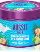 Aussie SOS Supercharged Hydration nyugtató hidratáló maszk a hajra és a fejbőrre 500 ml