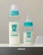 Baboo Anti-colic Glass Feeding Bottle Narrow Neck cumisüveg üvegből 3m+ 1 db