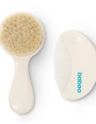 Baboo Baby Hair Brush and Comb Set szett hajra gyermekeknek születéstől kezdődően Beige 2 db