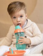 Baboo Cup with Silicone Straw kulacs szívószállal Green 9m+ 360 ml