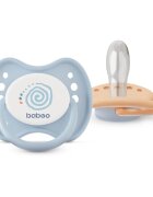 Baboo Soothers Silicone Symmetrical with Case cumi Blue Haze 6-12 m 2 db