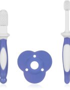 Baboo Toothbrush Set fogápoló készlet újszülötteknek Blue Haze 6m+ 3 db