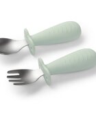 BabyOno Be Active Stainless Steel Spoon and Fork étkészlet gyermekeknek Mint 12m+ 2 db