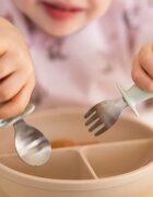 BabyOno Be Active Stainless Steel Spoon and Fork étkészlet gyermekeknek Mint 12m+ 2 db