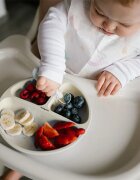 BabyOno Siilicone Plate 6m+ osztott tányér tapadókoronggal Beige 1 db