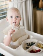 BabyOno Siilicone Plate 6m+ osztott tányér tapadókoronggal Beige 1 db