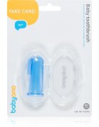 BabyOno Take Care First Toothbrush ujjra húzható fogkefe gyermekeknek tokkal Blue 1 db