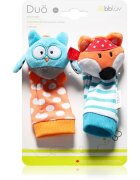 BBLÜV Düo csörgő zokni Owl / Fox 2 db
