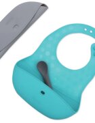 BBLÜV Pöket előke kanállal Grey/Aqua 2 db