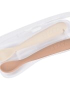 Beaba Set of 2 Ergonomic Spoons kiskanál tokkal Clay Praline 4m+ 2 db
