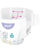 BELLA Baby Happy Soft&Delicate eldobható pelenkák nedvességelvezető csatornákkal Junior Extra 15+ kg 48 db