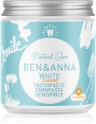 BEN&ANNA Natural Toothpaste White Fluoride fogkrém üvegtégelyben fluoriddal 100 ml