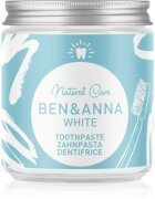BEN&ANNA Natural Toothpaste White fogkrém üvegtégelyben fehérítő hatással 100 ml