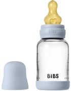 BIBS Baby Glass Bottle Round Latex antikólikás cumisüveg Baby Blue 1 db