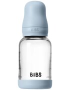 BIBS Baby Glass Bottle Silicone antikólikás cumisüveg szilikon itatócsőrrel Baby Blue 1 db