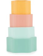Bieco Silicone Stacking Tower Flower interaktív játék 12 m+ Tropical Vibes 4 db
