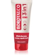 Borotalco MEN 3 in 1 fürdőgél férfiaknak arcra testre és hajra illatok Amber 200 ml