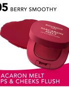Bourjois Macaron Melt Lip & Cheek Flush arcpirosító 2 az 1-ben árnyalat 05 Berry Smoothy 5 g