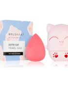 BrushArt Accessories Cutie Cat travel case with make-up sponge sminkszivacs alapozóhoz utazó tokkal