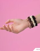 BrushArt Gift for You Slim satin scrunchie set hajgumik Black & Cream
