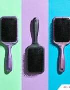 BrushArt Hair Boar bristle paddle hairbrush hajkefe vaddisznó sörtékkel Metalic Pink 1 db