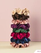 BrushArt Hair Large satin scrunchie set hajgumik Brown & Green