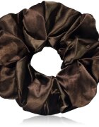 BrushArt Hair Large satin scrunchie set hajgumik Brown & Green
