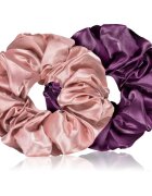 BrushArt Hair Large satin scrunchie set hajgumik Pink & Violet