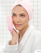 BrushArt Home Salon Make-up remover gloves arctisztító kesztyű PINK CREAM 2 db
