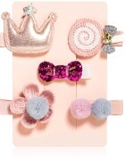 BrushArt KIDS Little princess hair clip set hajtű Pink 5 db