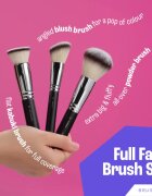 BrushArt Professional Full Face brush set with makeup pouch Ecsetkészlet táskával Black