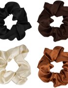Brushworks Satin Scrunchies Natural hajgumik
