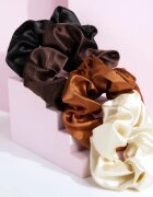 Brushworks Satin Scrunchies Natural hajgumik