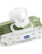 Chicco Biodegradable Baby Wipes finom nedves törlőkendők gyermekeknek 60 db