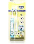 Chicco Toothbrush Set 3-6 y+ tapadókorongos fogkefe gyermekek számára Tiger-Panda