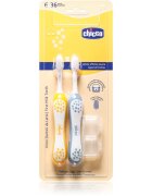 Chicco Toothbrush Set 6-36m fogkefe gyermekeknek Indigo-Mustard