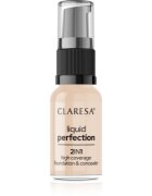 Claresa Liquid Perfection 2in1 Magas fedésű alapozó árnyalat 102 Warm Medium 18 g