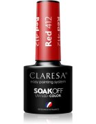 Claresa SoakOff UV/LED Color River géles körömlakk árnyalat Red 412 5 g